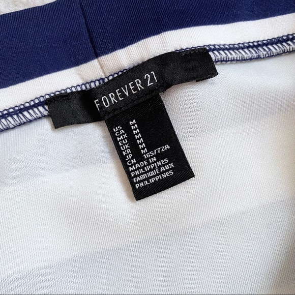 Forever 21 Navy Blue & White Stripe Skirt Size Medium - Picture 3 of 8